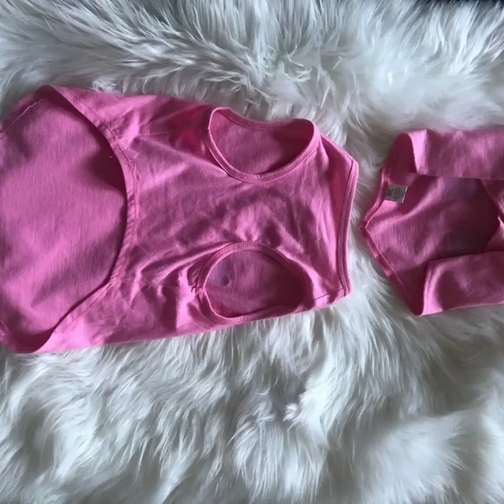 NWOT Pink Bunny Dog Outfit with Bandana Size Med Dress Up Animal Clothes
